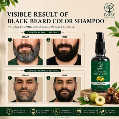 Visible results of Ivory Natural Black Beard Color Shampoo