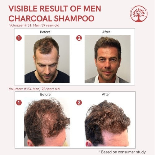 Ivory Natural Men Charcoal Shampoo Before and After