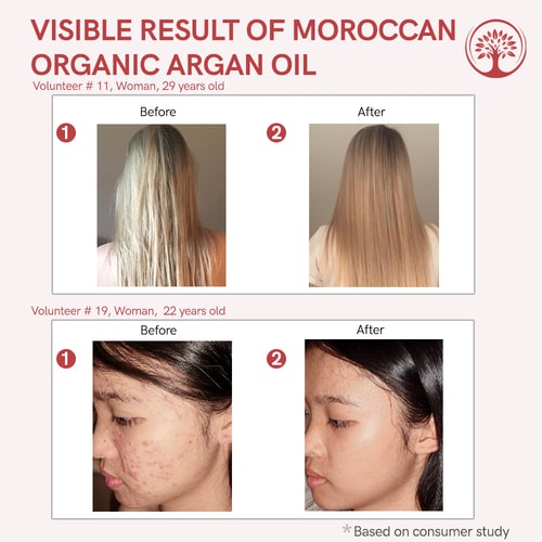 Visible result Of argan oil for hair fall
