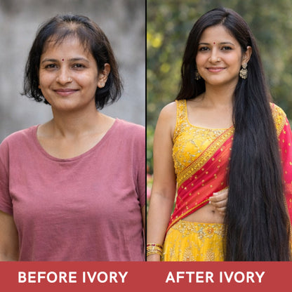 Ivory Natural Original Adivasi Hair Oil + Original Adivasi Hair Shampoo Before and After 