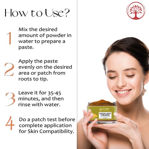 Ivory Natural Facial Wax with Turmeric Powder How to use image