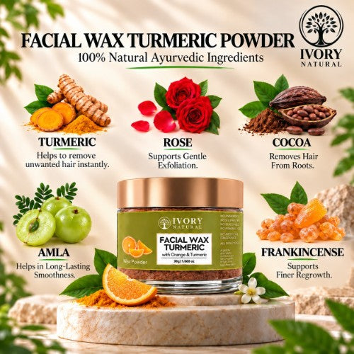 Ingredients of Ivory Natural Turmeric Facial Wax Powder
