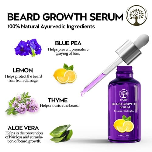 ivory natural beard growth serum ingredients image