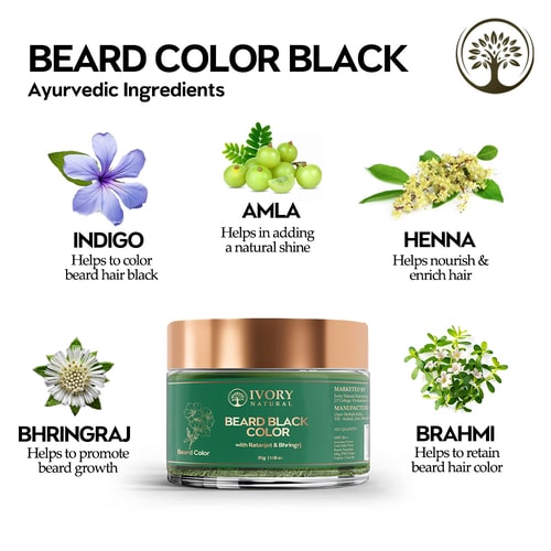 Ayurvedic Ingredient of Ivory Natural Beard Black color