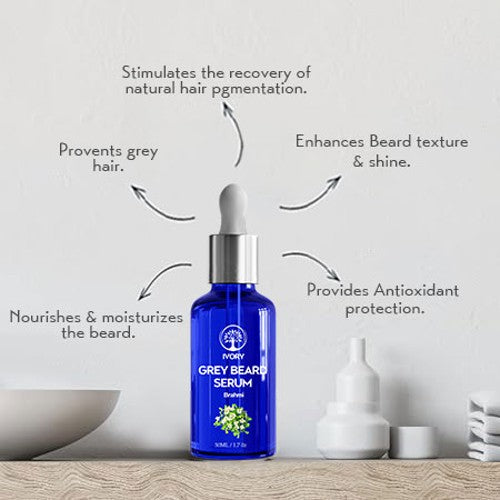 Grey Beard Serum - benefits - beard oil for grey beard- oil for grey beard - hair serum for premature greying