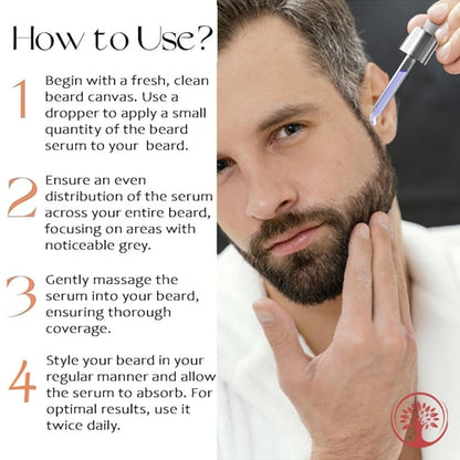 Grey Beard Serum - how to use  - best hair serum for gray hair - moustache growth serum - premature grey hair serum