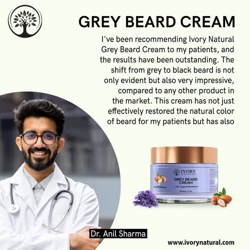 Anti Grey Beard Cream Organic (100% Ayush Ministry Certified) - For Premature Greying & Natural Black Beard