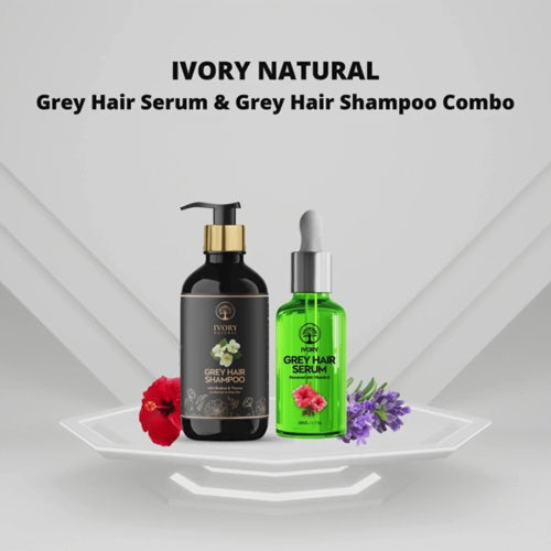 Video of Ivory Natural Grey Hair Serum & Grey Hair Shampoo Combo