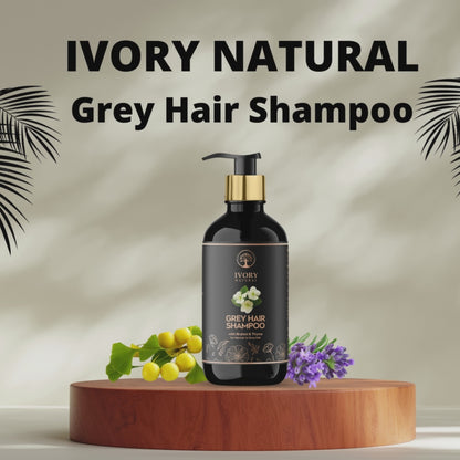 Anti Grey Hair Shampoo Organic (100% Ayush Ministry Certified) - For Premature Greying Care and Natural Black Color (Both Men & Women)