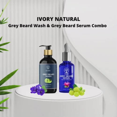 Video of Ivory Natural Grey Beard Serum & Grey Beard Wash Combo